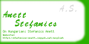 anett stefanics business card